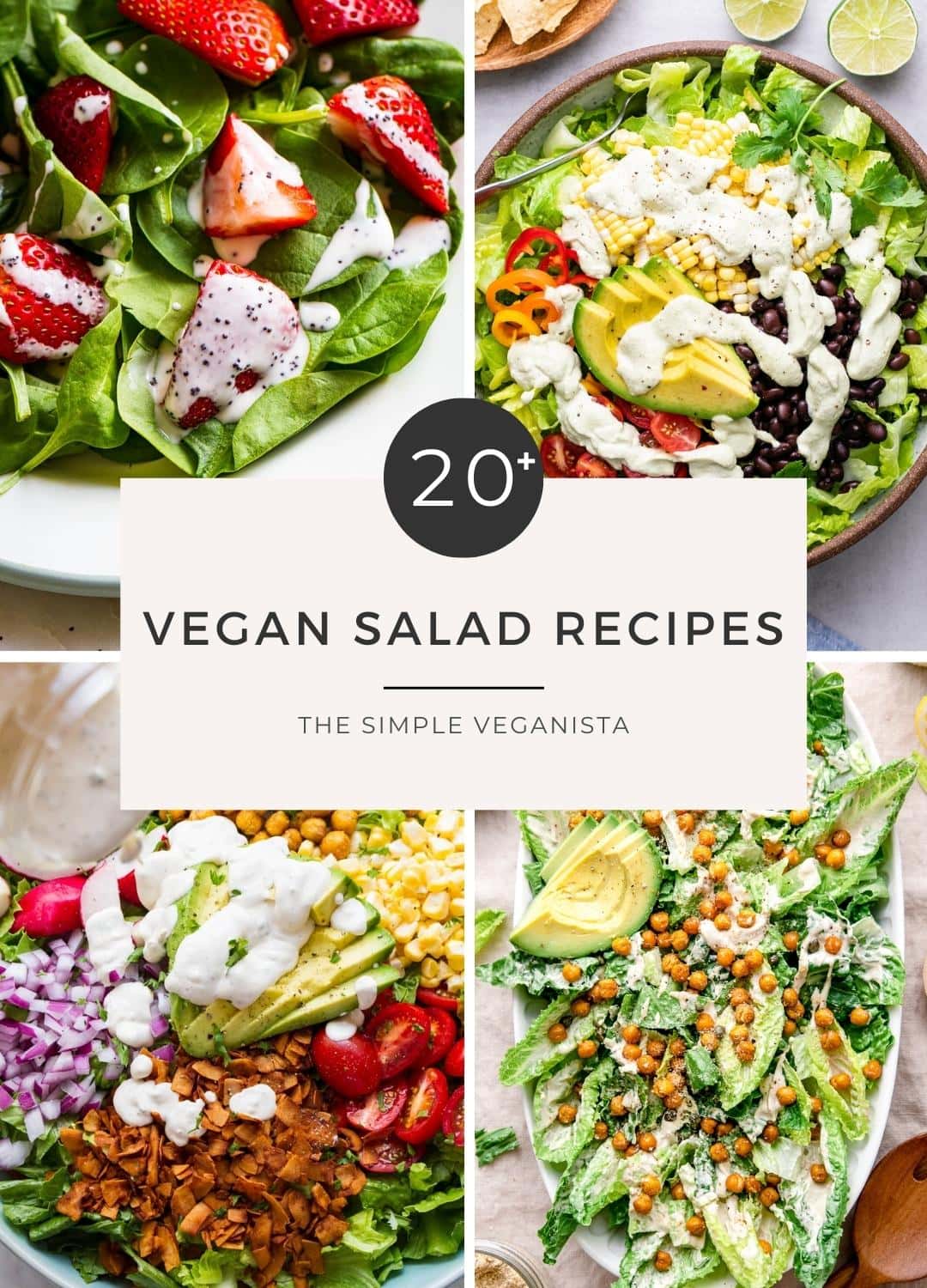 best vegan salad recipes roundup graphic.