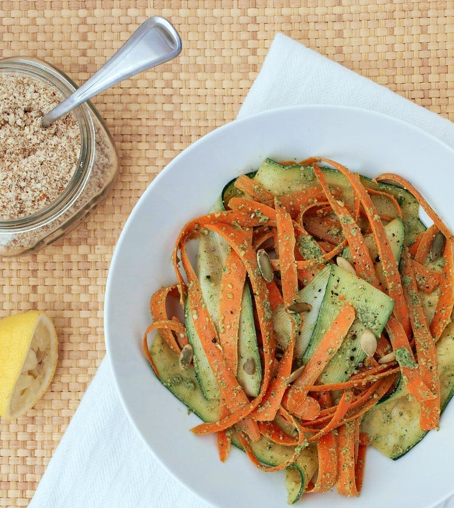 Carrot + Zucchini Ribbons + Cilantro Pepita Pesto