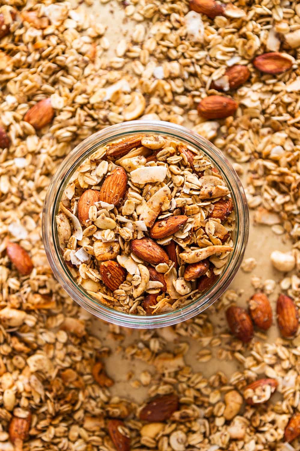 granola in a glass jar