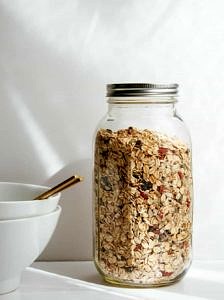 muesli in a large ball jar